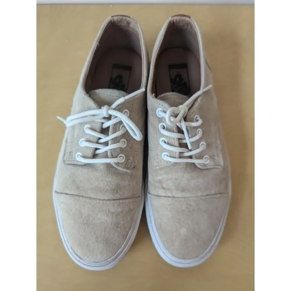 Vans Classic Lace Up Pig Suede Ginger Tan White Sneakers Low-Top Shoes Mens 8